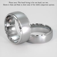 18K White Gold Men's Plain Band Image