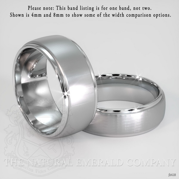 18K White Gold Men's Plain Band