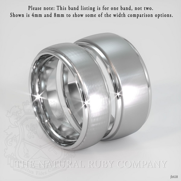 18K White Gold Men's Plain Band