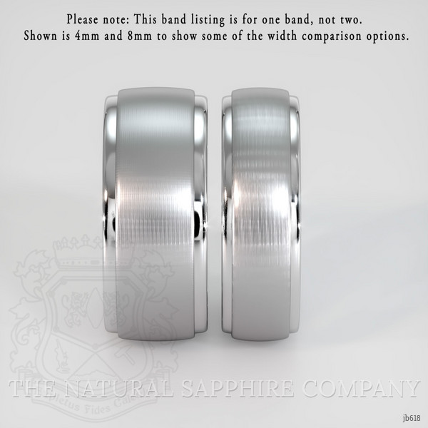 18K White Gold Men's Plain Band