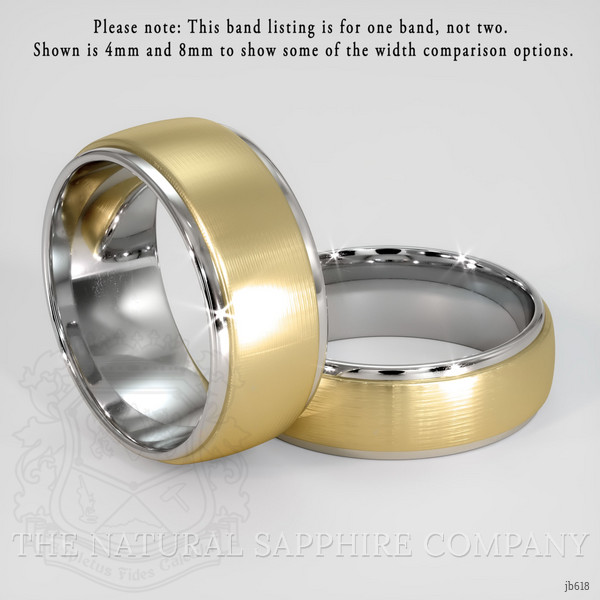 14K White & Yellow Men's Plain Band