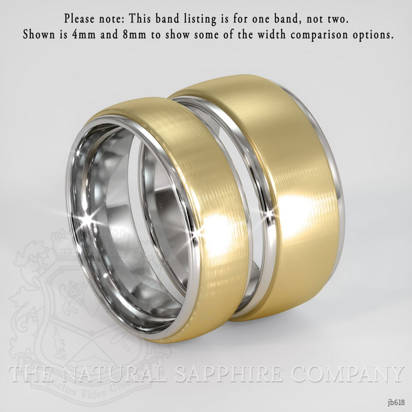 14K White & Yellow Men's Plain Band