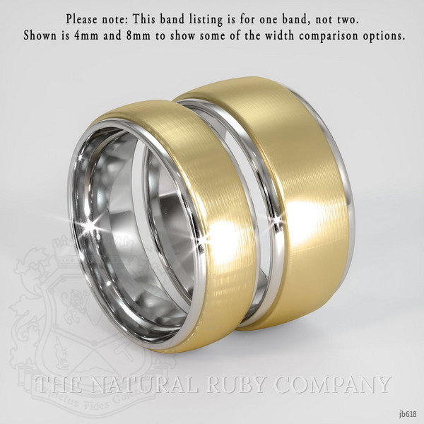 14K White & Yellow Men's Plain Band