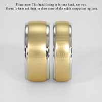 14K White & Yellow Men's Plain Band Image