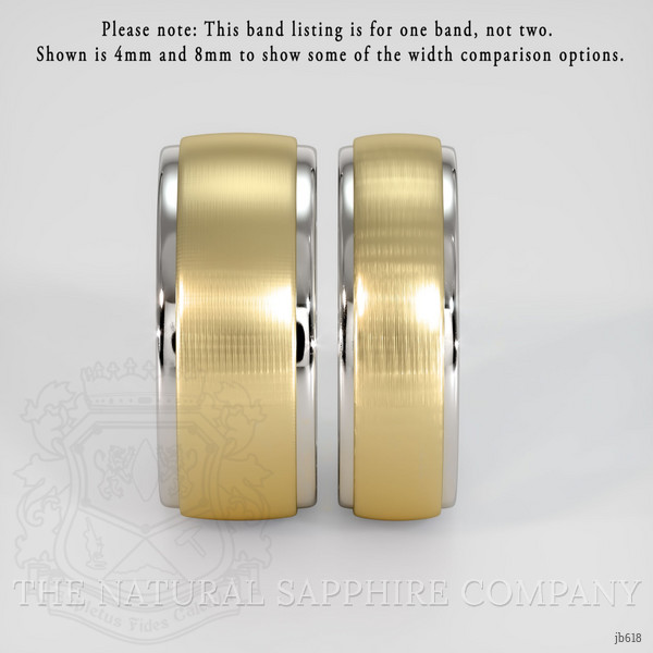 14K White & Yellow Men's Plain Band
