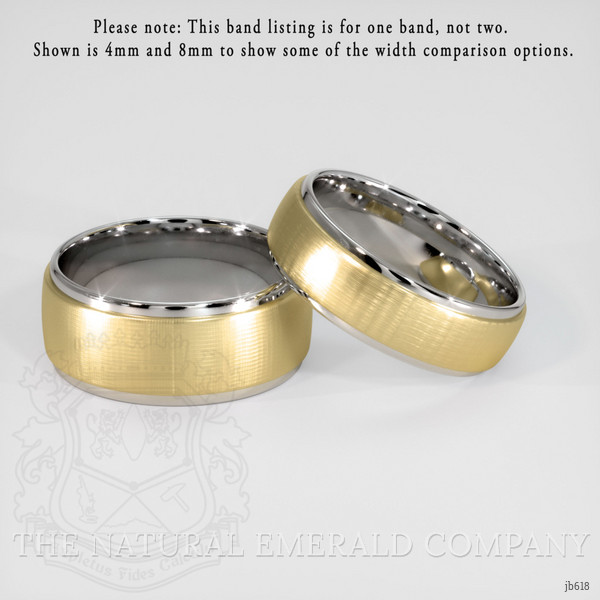 18K White & Yellow Men's Plain Band