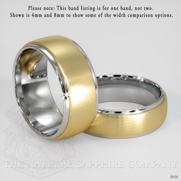 18K White & Yellow Men's Plain Band