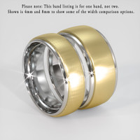 18K White & Yellow Men's Plain Band Image