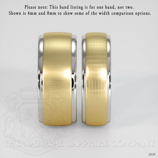 18K White & Yellow Men's Plain Band