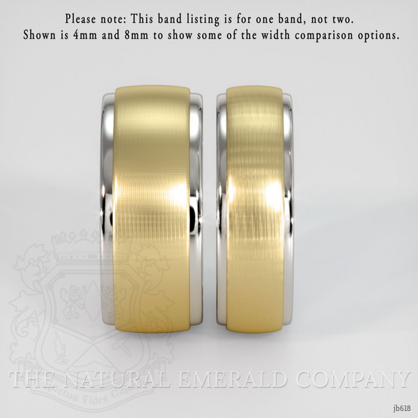 18K White & Yellow Men's Plain Band