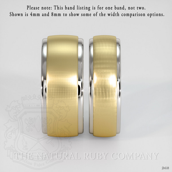 18K White & Yellow Men's Plain Band