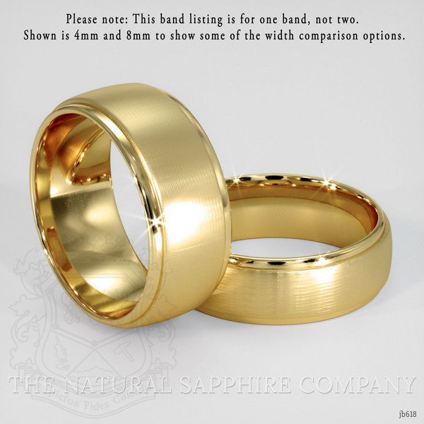 18K Yellow Gold Men's Plain Band
