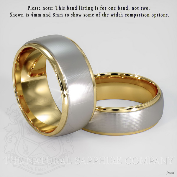 14K Yellow & White Men's Plain Band