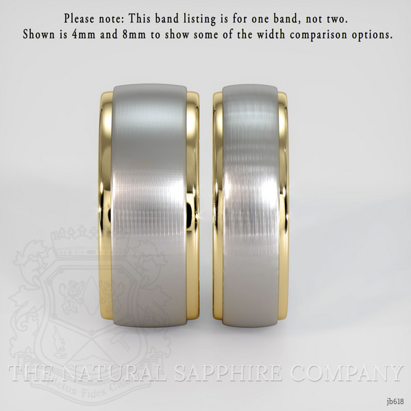 14K Yellow & White Men's Plain Band