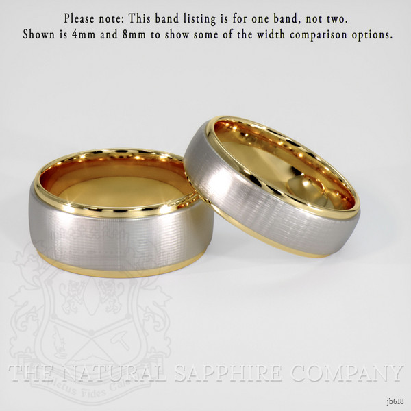 18K Yellow & White Men's Plain Band