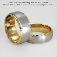 18K Yellow & White Men's Plain Band Image