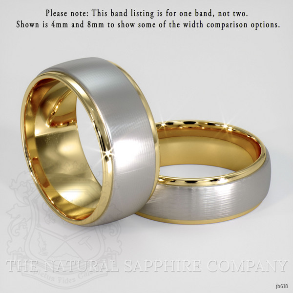 18K Yellow & White Men's Plain Band