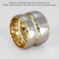 18K Yellow & White Men's Plain Band Image