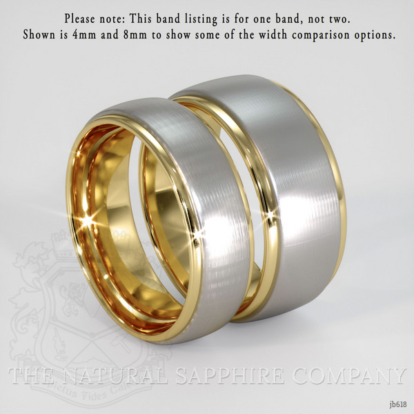 18K Yellow & White Men's Plain Band