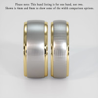 18K Yellow & White Men's Plain Band Image