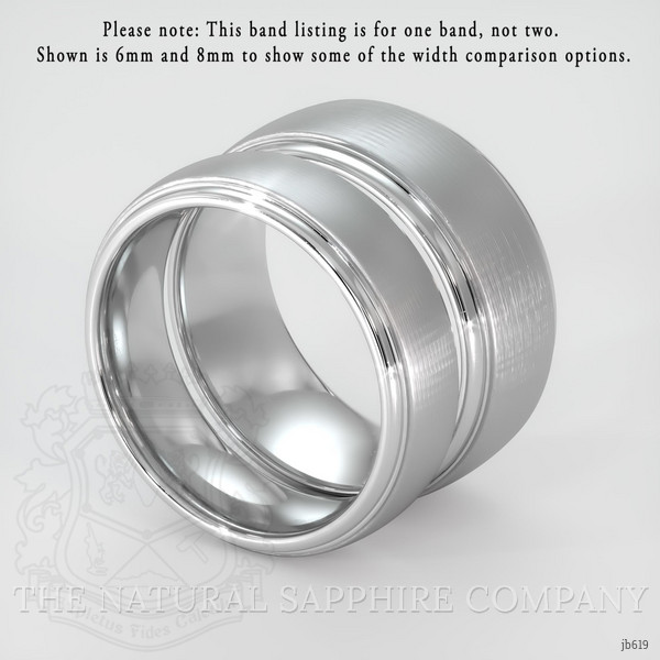 14K White Gold Men's Plain Band