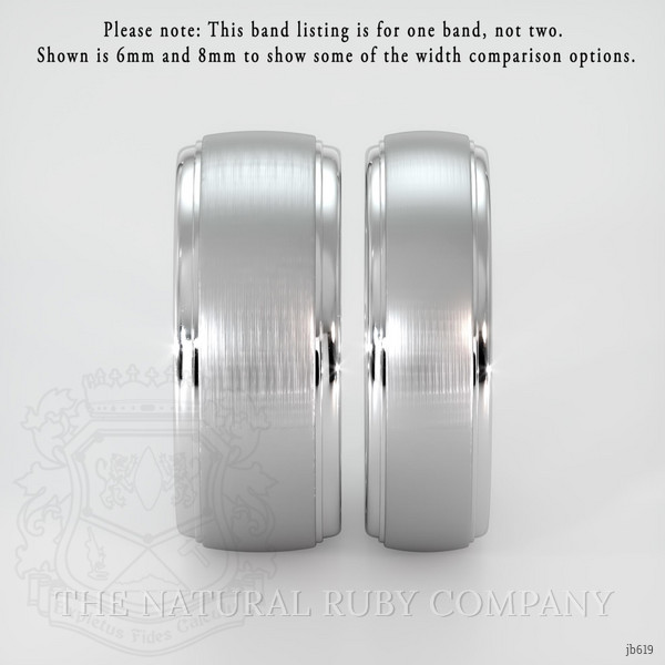 14K White Gold Men's Plain Band