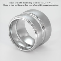 18K White Gold Men's Plain Band Image