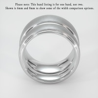 18K White Gold Men's Plain Band Image