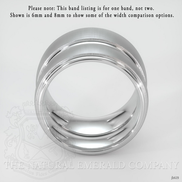 18K White Gold Men's Plain Band