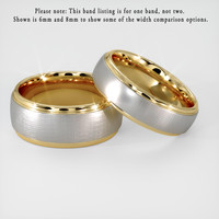 14K White & Yellow Men's Plain Band Video