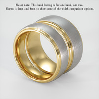 14K White & Yellow Men's Plain Band Image