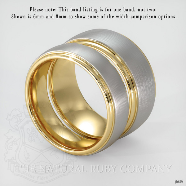 14K White & Yellow Men's Plain Band