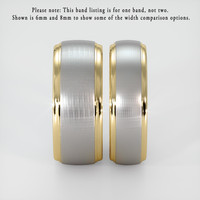 14K White & Yellow Men's Plain Band Image