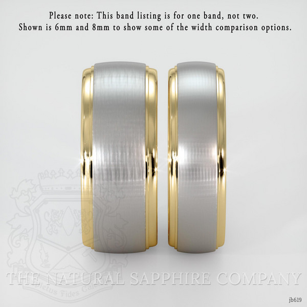 14K White & Yellow Men's Plain Band