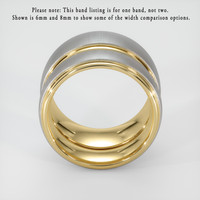 14K White & Yellow Men's Plain Band Image