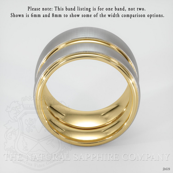 14K White & Yellow Men's Plain Band