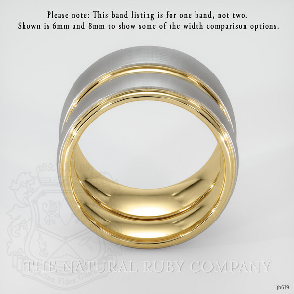 14K White & Yellow Men's Plain Band