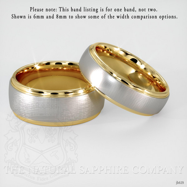 18K White & Yellow Men's Plain Band