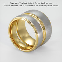 18K White & Yellow Men's Plain Band Image