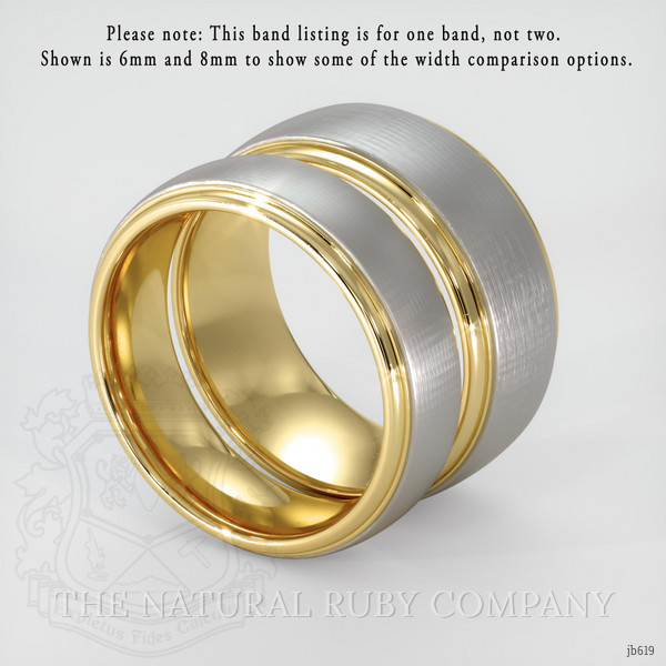 18K White & Yellow Men's Plain Band