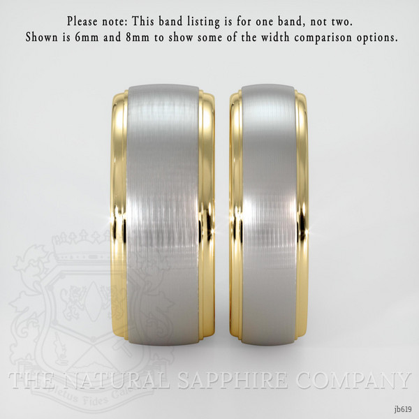 18K White & Yellow Men's Plain Band