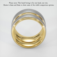 18K White & Yellow Men's Plain Band Image