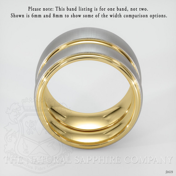 18K White & Yellow Men's Plain Band