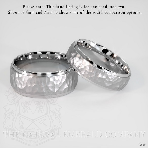 14K White Gold Men's Plain Band