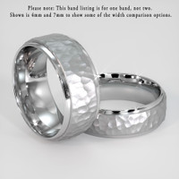 14K White Gold Men's Plain Band Image