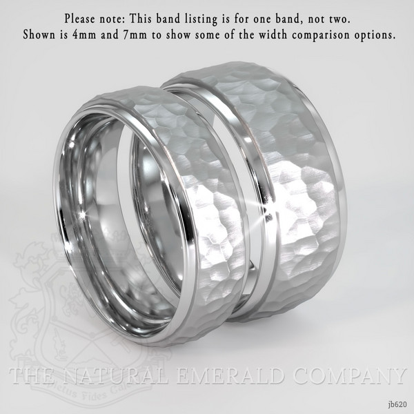18K White Gold Men's Plain Band