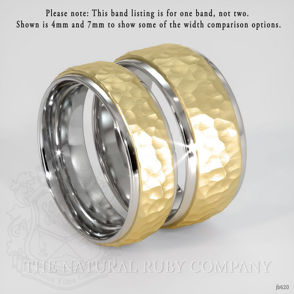 14K White & Yellow Men's Plain Band