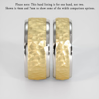 14K White & Yellow Men's Plain Band Image