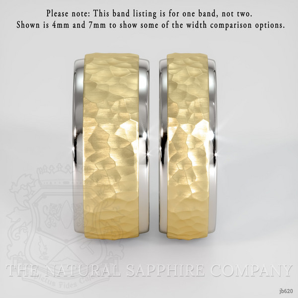 14K White & Yellow Men's Plain Band