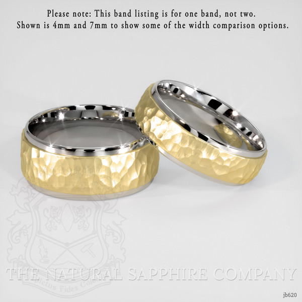 18K White & Yellow Men's Plain Band